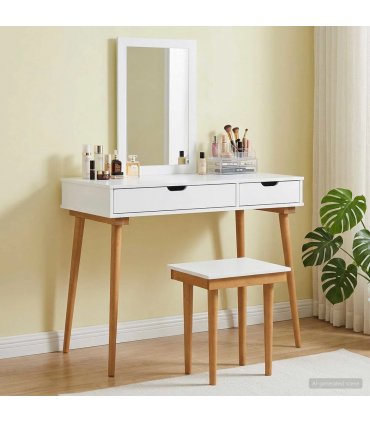 vidaXL Dressing Table Set FAUSKE 3 pcs White 100 x 50 x 143 cm
