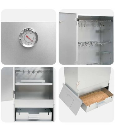 vidaXL Smoker Oven 3 pcs 44.5 x 29 x 110 cm Galvanised steel Silver