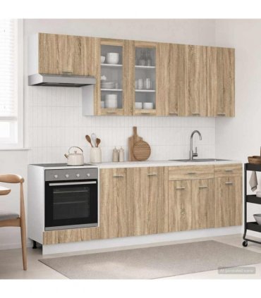 vidaXL Kitchen Unit LYON 8 pcs Sonoma Oak Engineered Wood