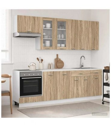 vidaXL Kitchen Unit LYON 8 pcs Sonoma Oak Engineered Wood