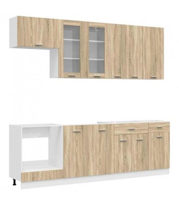 vidaXL Kitchen Unit LYON 8 pcs Sonoma Oak Engineered Wood