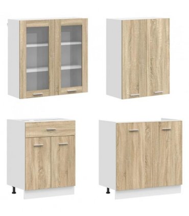 vidaXL Kitchen Unit LYON 8 pcs Sonoma Oak Engineered Wood
