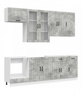 vidaXL Kitchen Unit LUCCA 8 pcs Concrete Grey Engineered Wood