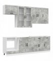 vidaXL Kitchen Unit LUCCA 8 pcs Concrete Grey Engineered Wood
