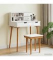 vidaXL Dressing Table Set FAUSKE 3 pcs White 76 x 50 x 103.5 cm