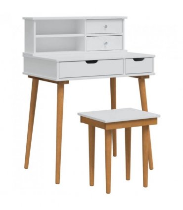 vidaXL Dressing Table Set FAUSKE 3 pcs White 76 x 50 x 103.5 cm