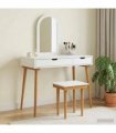 vidaXL Dressing Table Set FAUSKE 3 pcs White 100 x 50 x 143 cm