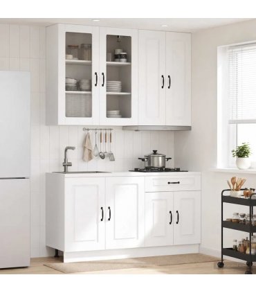 vidaXL Kitchen Unit KALMAR 4 pcs White Engineered Wood