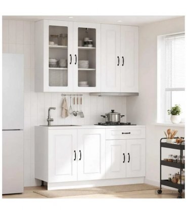 vidaXL Kitchen Unit KALMAR 4 pcs White Engineered Wood