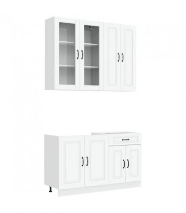 vidaXL Kitchen Unit KALMAR 4 pcs White Engineered Wood