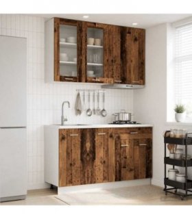 vidaXL Kitchen Unit LYON 4 pcs Old Wood Engineered Wood