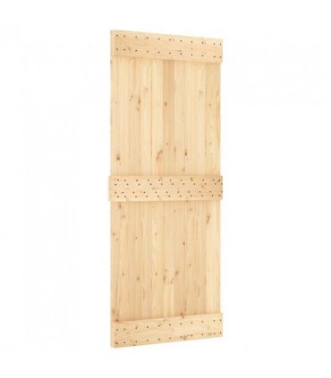 vidaXL Sliding Door Natural and White 85 x 210 cm Solid Pine Wood