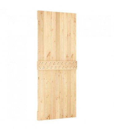 vidaXL Sliding Door Natural and White 85 x 210 cm Solid Pine Wood