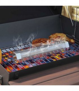 vidaXL Charcoal Grill with Smoker Tubes 91 x 71 x 107 cm Steel Black