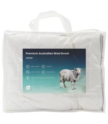 vidaXL Duvet and Pillow Set 2 pcs 150x200 cm Winter 450 GSM Wool White