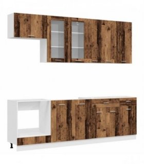 vidaXL Kitchen Unit LYON 8 pcs Old Wood Engineered Wood