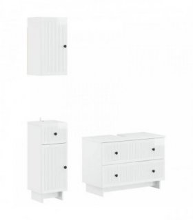 vidaXL 3 Piece Bathroom Cabinet Set EDE High Gloss White