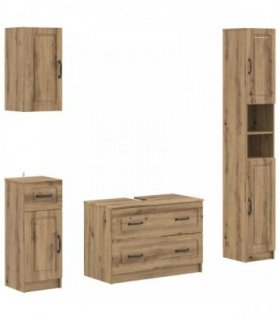 vidaXL 4 Piece Bathroom Cabinet Set UTRECHT Artisan Oak