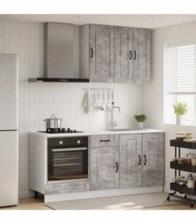 vidaXL Kitchen Unit KALMAR 5 pcs Concrete Grey Engineered Wood