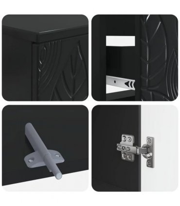 vidaXL 2 Piece Bathroom Cabinet Set DELFT Black Engineered Wood