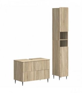 vidaXL 2 Piece Bathroom Cabinet Set ZWOLLE Sonoma Oak Engineered Wood