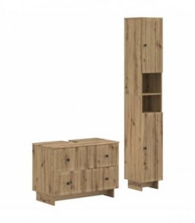 vidaXL 2 Piece Bathroom Cabinet Set EDE Artisan Oak Engineered Wood