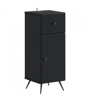 vidaXL 3 Piece Bathroom Cabinet Set BREDA Black Engineered Wood