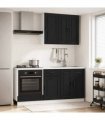 vidaXL Kitchen Unit PORTO 5 pcs Black Engineered Wood
