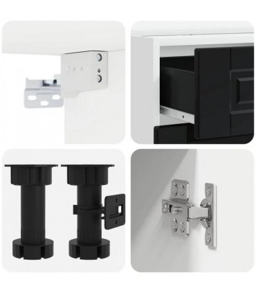 vidaXL Kitchen Unit PORTO 5 pcs Black Engineered Wood
