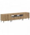vidaXL 3 Piece LED TV Cabinet Artisan Oak Engineered Wood