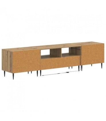 vidaXL 3 Piece LED TV Cabinet Artisan Oak Engineered Wood