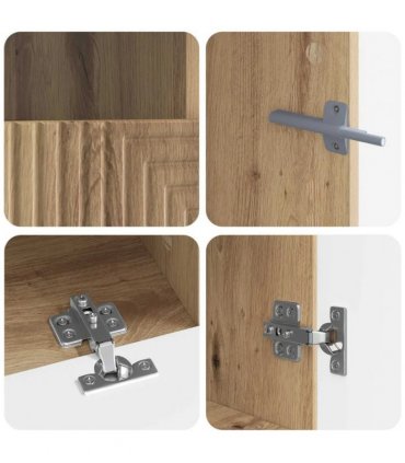 vidaXL 3 Piece LED TV Cabinet Artisan Oak Engineered Wood