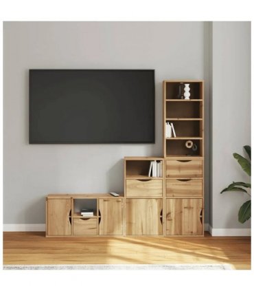vidaXL 4 Piece TV Units with Storage ODDA Solid Wood Pine