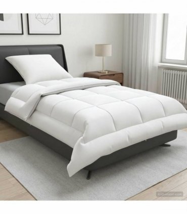 vidaXL Duvet and Pillow Set 2 pcs 135x200 cm Summer 200 GSM Wool White