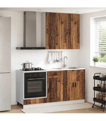 vidaXL Kitchen Unit PORTO 5 pcs Old Wood Engineered Wood