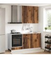 vidaXL Kitchen Unit PORTO 5 pcs Old Wood Engineered Wood