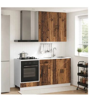 vidaXL Kitchen Unit PORTO 5 pcs Old Wood Engineered Wood