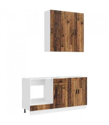 vidaXL Kitchen Unit PORTO 5 pcs Old Wood Engineered Wood