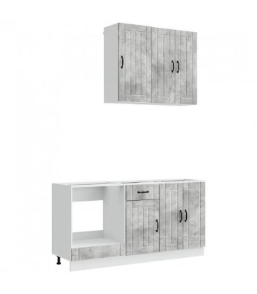 vidaXL Kitchen Unit LUCCA 5 pcs Concrete Grey Engineered Wood