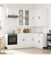 vidaXL Kitchen Unit LUCCA 8 pcs High Gloss White Engineered Wood
