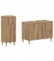 vidaXL 2 Piece Bathroom Cabinet Set DELFT Artisan Oak Engineered Wood