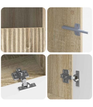 vidaXL 5 Piece LED TV Cabinet Sonoma Oak Engineered Wood