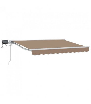 vidaXL Manual Awning Frame with LEDs Taupe 4.5 x 3.5 m