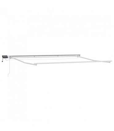 vidaXL Manual Awning Frame with LEDs Taupe 4.5 x 3.5 m