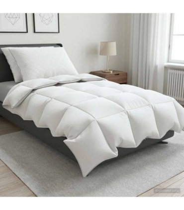 vidaXL 90% Goose Down Duvet Set FULDA 3 pcs 135 x 220 cm Winter White