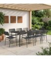 vidaXL Dining Set 9 pcs Anthracite Steel