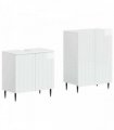 vidaXL 2 Piece Bathroom Cabinet Set ZWOLLE High Gloss White