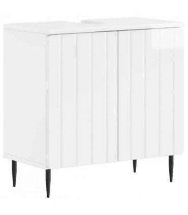 vidaXL 2 Piece Bathroom Cabinet Set ZWOLLE High Gloss White