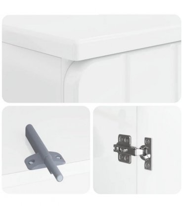 vidaXL 2 Piece Bathroom Cabinet Set ZWOLLE High Gloss White