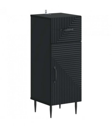 vidaXL 2 Piece Bathroom Cabinet Set HAARLEM Black Engineered Wood